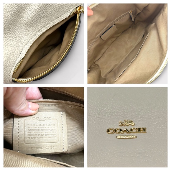 ⭐️SOLD⭐️ Coach Jules Hobo Crossbody in Chalk Leather with Cherry Charm 🍒 - Picture 12 of 15